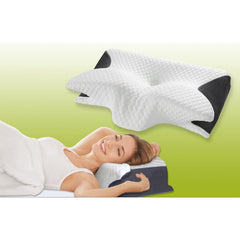 GC GAVENO CAVAILIA Contour Memory Foam Pillow | Butterfly Shape for Head & Neck Support | Ergonomic Design for All Sleepers | Removable Washable Cover | 61x43 cm