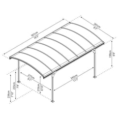 Palram Canopia Vitoria 5000 Aluminium and Polycarbonate Carport