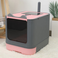 Cat Litter Box, Plastic Pet Toilet, Removable Litter Box, Large Cat Litter Box Hooded Litter Tray Drawer, UV Sterilization and Deodorization, Provide Your Cat with A Comfortable Place