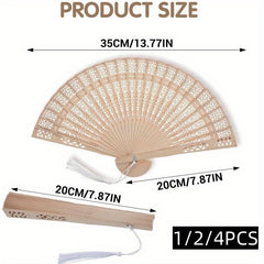 Bamboo Folding Fan Vintage Hand Fans for Party Wedding Dancing Flush Fan Breeze
