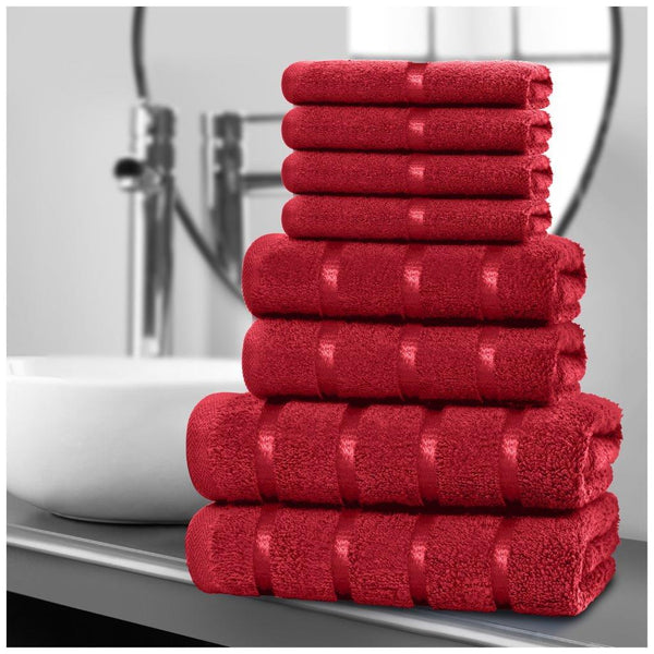 8pcs Egyptian Cotton Towel Set | Quick-Drying & Highly Absorbent | Includes 8 Towels | Sophisticated Design | 15 Elegant Colours | Machine Washable
