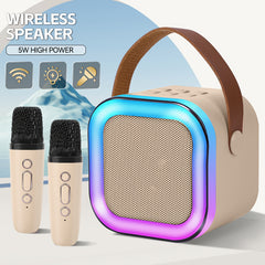 [Wireless Speakers] Wireless Speakers, Portable Speakers, Dual Microphones, RGB Lighting Effects, Multiple Voice-Changing Modes, Suitable for Family Gatherings, Birthday Parties, Outdoor Beaches, And Home Karaoke Machines