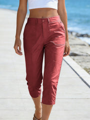 Women'S High-Waisted Straight-Leg Cropped Casual Pants | Side-Pocket Design, Breathable Drape Fabric, Office & Commute Pants | 2026 Summer New Arrival Women'S Casual Pants, Summer Women'S Clothing, Women'S, Affordable