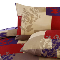 Modern Pastel Floral Printed Duvet Cover Set 4pcs – Soft Polyester Microfiber Bedding with Fitted Sheet & Matching Pillowcases, Hotel Quality All-Season Comforter Cover Set, Available in All Sizes