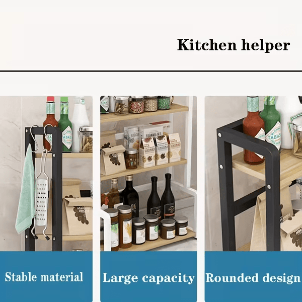1pc Stainless Steel Multi-Tier Storage Rack - Space-Saving Countertop Spice Shelf Suitable for Kitchen, Bathroom, And Bedroom, Kitchen Storage Rack