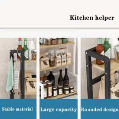 1pc Stainless Steel Multi-Tier Storage Rack - Space-Saving Countertop Spice Shelf Suitable for Kitchen, Bathroom, And Bedroom, Kitchen Storage Rack