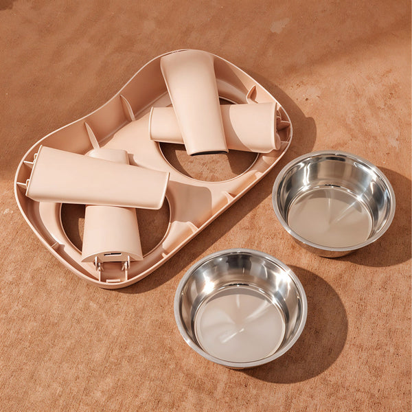 Dog Bowls with Stand, Adjustable Raised Dog Bowl for Large Dogs, Dog Feeding Station with 2 Stainless Steel Dog Bowls, Non-Slip elevated dog bowls