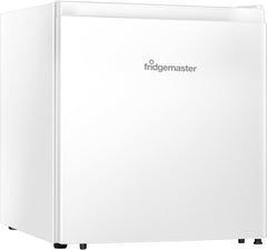 Fridgemaster MUR4545 Small Table Top 45Cm Mini Fridge - 45 L - Mechanical Control with Adjustable Thermostat - Reversible Door - 39 Db Low Noise - Broad Climate Design - White - E Rated