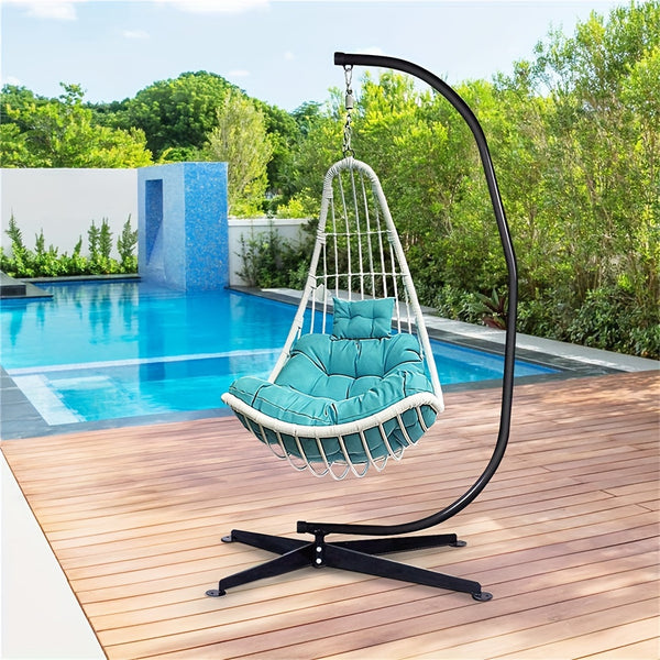 Hammock C Stand, Heavy Duty Metal Hammock C-Stand Only Hammock Stand for Hanging Chairs, Swings, Loungers, Indoors Outdoors