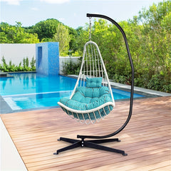 Hammock C Stand, Heavy Duty Metal Hammock C-Stand Only Hammock Stand for Hanging Chairs, Swings, Loungers, Indoors Outdoors