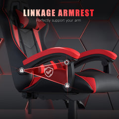 GartistGo Ergonomic Gaming Chair - Gamer Chairs with Lumbar Cushion + Headrest, Height-Adjustable Office & Computer Chair for Adults, Girls, Boys (Without footrest)