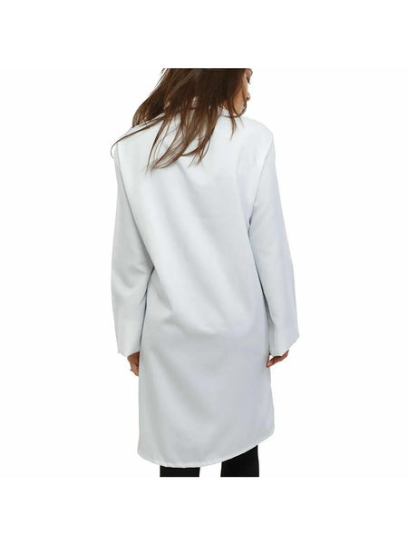 ATEK White Lab Coat Premium Cotton Blend, Medium Size, Ideal for Food Industry, Labs, Medical Professionals - Breathable, Durable, Easy Maintenance