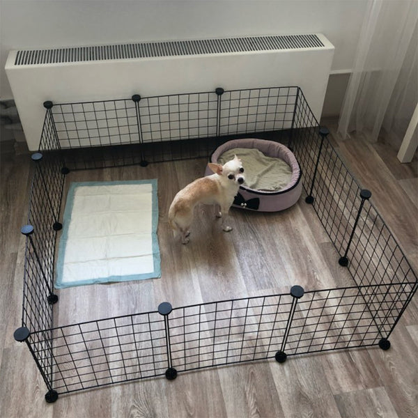 Dog Playpen, Cat Playpen, Small Animal Playpen Metal Pet Playpen for Small Dogs Cats Including 12 Panels, Portable Small Animal Wire Cage for Indoor Yd Fence for Guinea Pigs, Rabbits Kennel Crate Fence, Dog Fence for Puppy, Kitten, Hamster, Turtle, Hedgeh