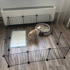 Dog Playpen, Cat Playpen, Small Animal Playpen Metal Pet Playpen for Small Dogs Cats Including 12 Panels, Portable Small Animal Wire Cage for Indoor Yd Fence for Guinea Pigs, Rabbits Kennel Crate Fence, Dog Fence for Puppy, Kitten, Hamster, Turtle, Hedgeh