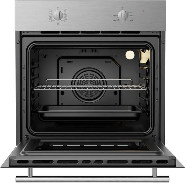 Cookology Built-In Electric Fan Oven in Stainless Steel - 60 Litre Capacity – Single Oven with Grill - Mechanical Controls - a Energy Rating – BOFA65SS