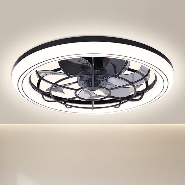 49Cm Modern Ceiling Fan with Light - Smart 3-Color Temperature Adjustment, Low Profile Flush Mount, Remote Control, 6-Speed Settings for Living Room, Bedroom, Home Office