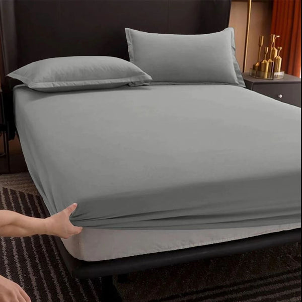 Extra Deep 25 cm Fitted Sheet – Soft Cotton-Rich Bed Sheet with Elastic Corners, Wrinkle-Resistant, Machine-Washable Bedding (Single / Double / King / Super King)