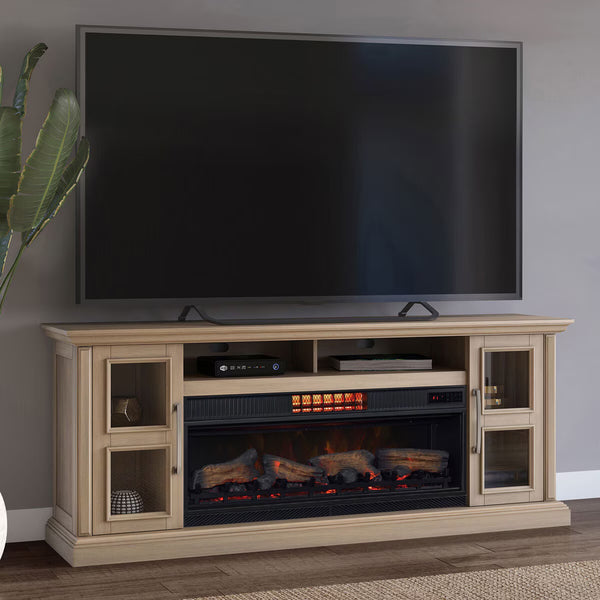 Tresanti Nottingham Media Mantel with Classicflame Coolglow 2-In-1 Electric Fireplace & Fan