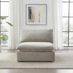 Aiden & Ivy Sereen Beige Fabric Armless Chair