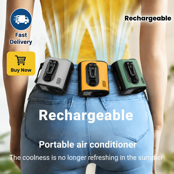 Wall-mounted Fan, USB Rechargeable Five-speed Adjustable Multi-function Electric Fan, Silent And Fast Cooling And Dehumidifying High-speed Fan, Handheld Mini with Hanging Strap for Wearing Around The Waist, for Travel And Outdoor Use., for Outdoor