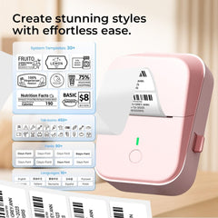 PM260B Portable Wireless Thermal Label Maker - 203DPI HD Printing, 1200mAh Long Battery, Auto-Calibration, Compatible with Mobile & Computer Systems, for Home Storage / Office Organization / Personal Item Sorting (Labels Included)