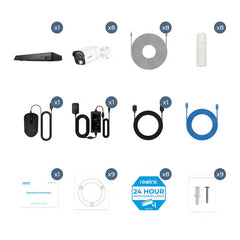 Reolink 12MP (4K+) UHD NVR Poe AI 16 X Channel / 8 X Bullet Camera Kit with 4TB HDD