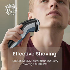 Sweetlf Electric Razor for Men, 120 Min Shaving, Fast UK Adapter (1H Charging),100% Waterproof, Wet & Dry Rotary Shavers for Men with Pop-Up Trimmer, LED Display, Dark Blue
