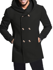 2024 Foreign Trade New Product Men'S Mid-Length Slim Fit Windbreaker Hooded Casual Pure Coat Performance Clothing