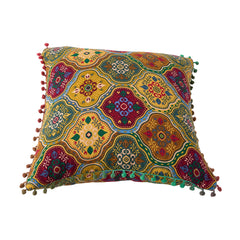 18x18 Inch Reversible Turkish Pattern Pillows (Set of 2 with Inserts) - Romantic Turkey Boho Floral Double Sided Design, Premium Polyester Cover & Fill, Decorative Accent Pillows for Sofa, Chair, Bedroom