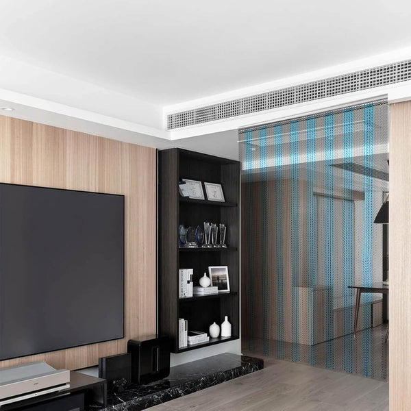 Aluminium Door Fly Screen Metal Chain Curtain Blind Insect Blinds 214cm *90cm