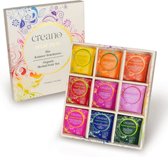 Creano Organic Herbal Tea Gift Set - 27 Organic Tea Bags in 9 Different Varieties - Tea Sampler - 54G*