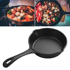 20cm Cast Iron Pot, Retro Portable Cast Iron Pot, Can Be Used for Camping/home Cooking, Even Heating, Size: 37*20*4.5cm (black)