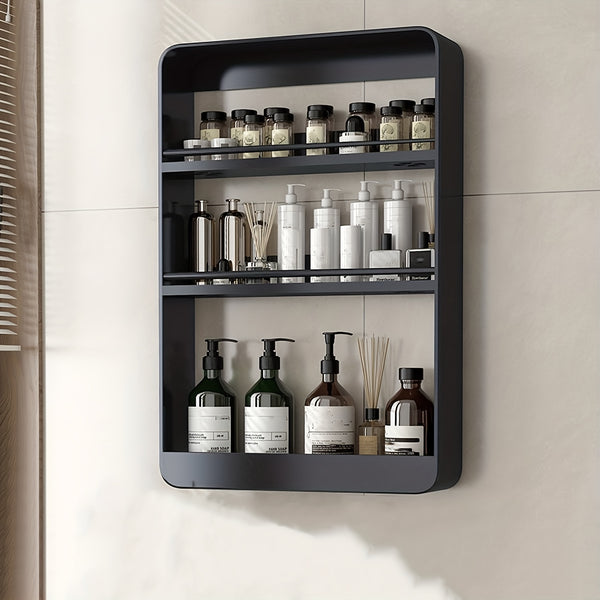 1 Model 2/3/4-Tier Heavy-Duty Carbon Steel Wall Shelf - Space-Saving Adhesive/Screw-Mountable (No Drilling) Multi-Purpose Storage Rack for Kitchen & Bathroom - Heavy Duty Shelving Unit, Easy Assembly, for renter-Friendly, Black/White Options, Utility