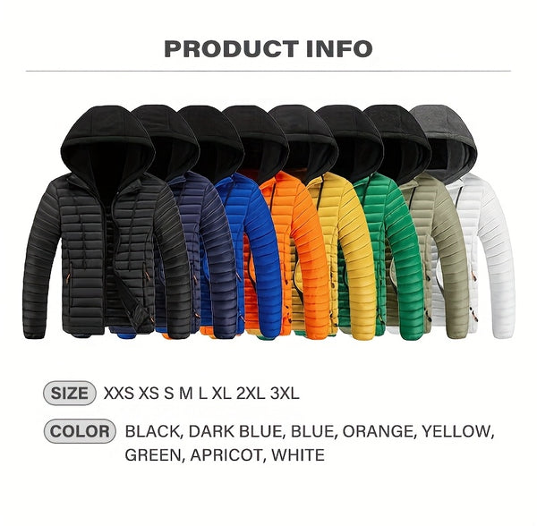 Lightweight Warm Hooded Jacket - Windproof, Ultra-Warm Padding, Quilted Design, Practical Storage Pockets, Suitable for Winter Daily Wear and Outdoor Occasions, Nylon Fabric, Zip Closure, Regular Fit, Winter Coat | Hooded Jacket |