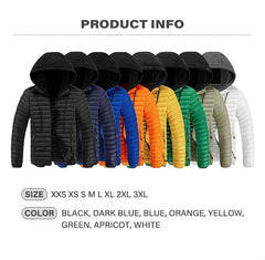 Lightweight Warm Hooded Jacket - Windproof, Ultra-Warm Padding, Quilted Design, Practical Storage Pockets, Suitable for Winter Daily Wear and Outdoor Occasions, Nylon Fabric, Zip Closure, Regular Fit, Winter Coat | Hooded Jacket |