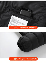 Women's Heated Jacket, Long Sleeved Clothing, USB Electric Heated Jacket with 3 Levels, and 9 Zones, Suitable for Outdoor Camping, Hiking, and Skiing. Warm Clothing (excluding Battery Pack)