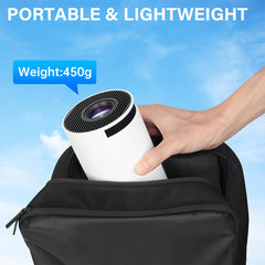 XYA 4K Ultra-HD Smart Projector Mini Projector Built in Speakers with 180° Rotation Auto Keystone Correction Idea for Home Theater Gaming Presentations Compatible with TV-Stick PC Smartphones USB, Mini Projector For Bedroom, Cell Phone Projector Mini, Gam