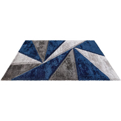 Luxury Soft Shaggy Area Rug – Modern Non-Shedding Geometric Triangles Design, High-Pile Plush Living Room Carpets, Large Thick Rug for Bedroom, Kitchen, Lounge & Home Décor – Contemporary Floor Rug & Mats