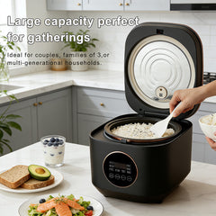 5L Digital Rice Cooker, 8 Cooking Functions with Steamer, Quick Rice, Porridge, Soup, 12H Timer & Auto Keep Warm, Non-Stick Electric Cooker for Home