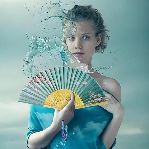 Stylish Retro Floral Butterfly Folding Hand Fan - Lightweight Durable Plastic, Multi-Color Options for Line Dancing, Popping, Weddings & Parties - Elegant Gift for Women
