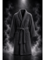 Unisex Terry Towelling Bathrobe with Shawl Collar, Soft Cotton Robe with Belt & Pockets, Comfortable Dressing Gown for Men & Women, S-XXL