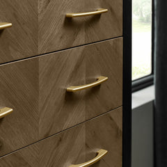 Bentley Designs Sienna Fumed Oak & Peppercorn 5 Drawer Chest of Drawers