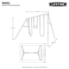 Lifetime 7Ft Swing Set (3-12 Years)