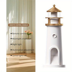 Lighthouse Lamp with Moonlight Projection, Remote-Controlled, Perfect for Bedrooms, Living Rooms, And Study Areas, Also Makes a Great Gift