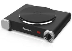 Portable Electric Hot Plate Single Hob, 1500W, Temperature Control, Ring Tabletop Stove for Cooking, Warming, Boiling, Frying – Ideal for Home & Caravan – Black