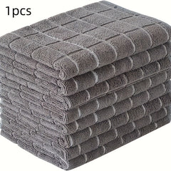 1pc Space-Themed Polyester Kitchen Towel - Contemporary Style, Non-Fade, Hand Wash Only, 70.0cm X 48.01cm, Black with White Grid Lines, Ideal Mother's Day Gift, Dish Towels for Kitchen