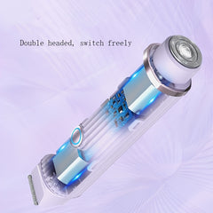 2-in-1 Women's Electric Shaver for Bikini, Eyebrows, Face, and Underarms Wet & Dry Trimmer