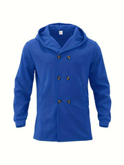 2024 Foreign Trade New Product Men'S Mid-Length Slim Fit Windbreaker Hooded Casual Pure Coat Performance Clothing