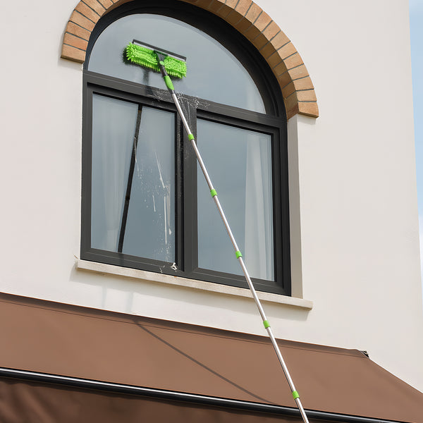 4M Window Squeegee Set Glass Cleaning Tool with Extension Poles & Washer for Indoor and Outdoor Use