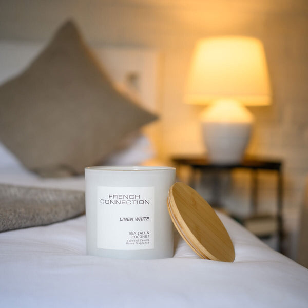 French Connection Pastel 1.5Kg Candles in Linen White
